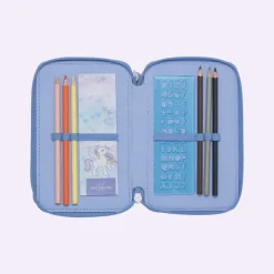 Fashion Trelags pennal med innhold, Unicorn Princess Ice Blue Pennal